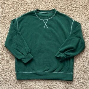 Green Fleece Crewneck Sweatshirt Be Happy It’s Okay